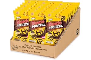 APERI SNACK Aperisnack®– AP30.002.02 Choco Pretzel fondente Monoporzione 35 g X 20 pezzi, tascabile