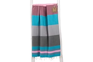 ZusenZomer Fouta ręcznik hammam, bardzo duży 200 x 200 cm, ręcznik kąpielowy, ręcznik hamam XXL, 100% czesana bawełna – wysoka jakość (czarny, petrol, różowy)