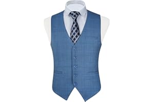 FAIMO Waistcoat Mens Formal Plaid Waistcoat Classic Check Waistcoats for Men with pockets Suit Vest