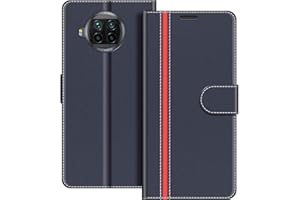 COODIO Funda para Xiaomi Mi 10T Lite, Magnético Funda con Tapa para Xiaomi Mi 10T Lite, Azul Oscuro/Rojo