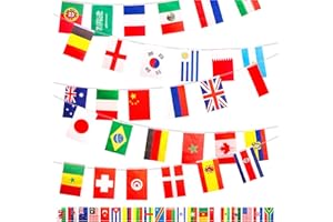 YAAVAAW International Flags Bunting - 50 Countries, 13m, Banner for Garden, Bar, Outdoor Party Decorations