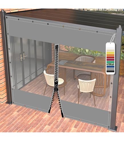 Transparente Plane Als Seitenvorhang Mit Ösen & Reißverschluss – Wasserdicht, 0,5 Mm Stark, Für Terrasse, Pavillon & Mehr