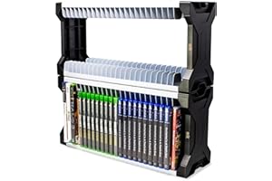 ADZ Tour de rangement universelle pour 46 jeux PS2 PS3 PS4 PS5 PSP Xbox 360 Xbox One Series X Wii Switch Jeux DVD et disques Blu-Ray Comprend 2 supports de manettes