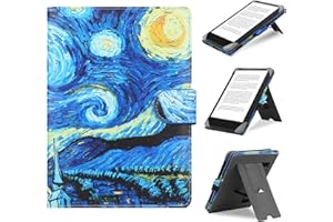 HoYiXi Universale Custodia per 6.8",7" eReader Compatibile Kindle Paperwhite/Colorsoft/Kobo/PocketBook/Tolino/Sony E-Book Reader Cover Case for 6"-7'' E-Book Reader con Stand, notte stellata