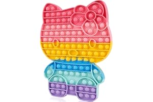 KUNSTIFY Giocattolo antistress XXL POP arcobaleno per adulti e bambini, antistress, grande giocattolo Fidget Toy Set Figet Bubble Push Pop XXL, arcobaleno (gatto)