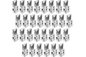 TOPHOMER Lot de 30 clips de fixation en verre - En plastique transparent - Pour montage mural, miroir, porte d'armoire (4 mm)