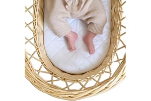 Clair de Lune Quilted Wicker Moses Basket Mattress - 65 x 28 cm