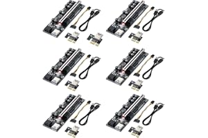 MZHOU PCIe Riser Adapter Card, PCI-E Riser 1X to 16X Graphics Extension per Ethereum ETH Bitcoin Mining Devices, Digital Cryptocurrency Mining Rig (6 Pezzi)