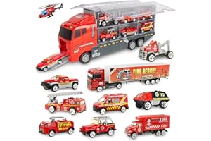 jenilily Fire Engine Toys Car Emergency Rescue Truck Vehicles Alloy Mini Firetruck Models for Kids Boys 3 4 5 Years Old