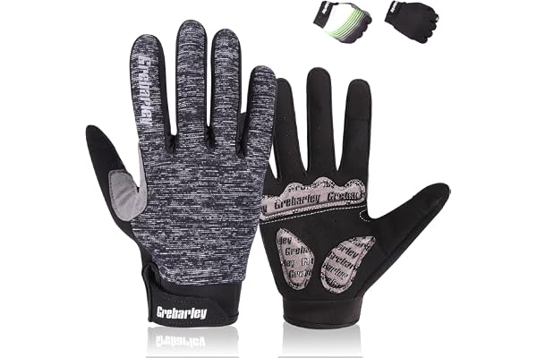 Grebarley Gants de Cyclisme, Gants de VTT, à Doigt Complet Respirant Gant Cycliste Anti-Choc et Anti-Dérapage Gant Vélo pour Hommes Femmes Bicyclette BMX Motocross