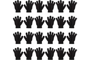 VZV 12 Paar Kinder Winterhandschuhe, Winter Warme Strickhandschuhe Magische Vollfinger Kinder Handschuhe für 6-12 Jahre Mädchen Jungen