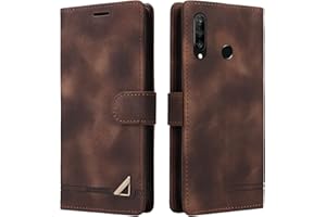 OKZone Coque pour Huawei P30 Lite/Nova 4E, Étui de Protection de Portefeuille Antichoc de Fente pour Carte, Support de Carte à Rabat en Cuir en PU Étui pour Huawei P30 Lite/Nova 4E (Marron)