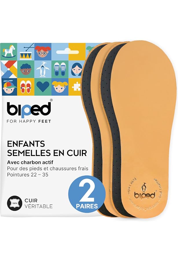Biped - 3 Paires De Semelles En Cuir Avec Charbon Actif - Anti-transpiration Et Odeurs - Taille 42-43