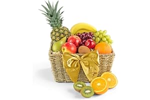 Classic Fresh Fruit Hamper - Premium Fruit Gift Basket with Pineapple, Red Grapes, Green Grapes, Apples, Pears - Luxury Food Gifts for Men and Women, from Regency Hampers