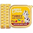 Edgard Cooper Grain Free Wet Cat Food Pate for Adult Cats (Turkey&Chicken 16 x 85g), Natural Cat Food in Cup for Sterilized or Active Cats, Fresh Meat, No Added Sugar