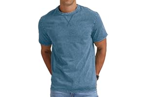 NITAGUT Men’s Distressed T-Shirts Cotton Crew Neck Vintage Tees Summer Casual Shorts Sleeves Tops