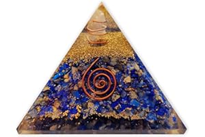 LAMARE - Pirámide de Orgonita con Lapislázuli - Equilibrio Energético y Protección – Elegancia y Pureza – Mentalidad y Sabiduría – Fuerza Divina – 3” (76 mm aprox.)