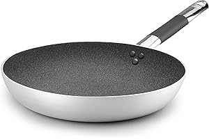 Pentole Agnelli Linea Shark Skin Padella Svasata Bassa, Argento, 32 Cm