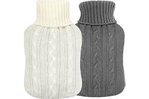 ‎VINTONEY Vintoney 2 Stück Wärmflasche Warmflasche 2L Bettflasche Wärmeflaschen Wärmebeutel Warmeflasche hot water bottle mit weichem Fleeceüberzug sorgt für Wärme Komfort Geschenk ideal für Mutter und Vater
