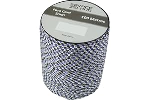 Savage Island Szpula paracord 100 m, 3 mm, na kemping, do prac na świeżym powietrzu, majsterkowania, ogrodnictwa, survival, arrmy, majsterkowanie, biwak, hamak, namiot, lina pleciona, linka uniwersalna