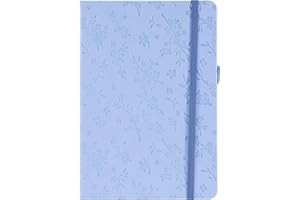 Idena 11367 - Cuaderno A5, floral en azul, 80 páginas cuadriculadas, 80 g/m², con goma elástica y presilla para bolígrafos, FSC mixto