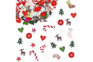 LYNSAN 100 Stück Tischdeko Weihnachten Holz Streudeko Konfetti, Schneeflocken Deko, Merry Christmas Dekoration, Konfetti Weihnachten Basteln, Weihnachtsdeko für Christmas Neues Jahr, Bunt