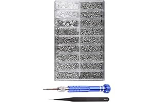 LAOJU Brille Reperaturset, Brillen Reparatur Kit mit Brillenschrauben 5 in 1 Mini Schraubendreher und Pinzette Brillen Reparatur Werkzeugsatz für Reparatur Brillen Sonnenbrillen Uhren Schmuck