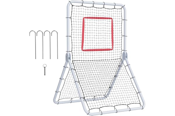 VEVOR Baseboll- och softboll-studsnät, PitchBack Baseball Pitching Nest, 3-vägs baseball, softball Pitchback nät, fälttränare, studsar tillbaka nät för fält/kastövning
