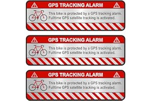 FINEST FOLIA Finest-Folia Lot de 9 autocollants GPS - Pour vélo, moto, voiture - Alarme - Antivol - Suivi assuré (aluminium poli argenté, vélo R055)
