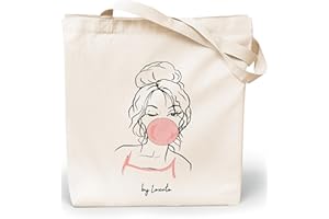 Loxato Bolsa Tela Tote Bag - Bolsos Bandolera Mujer - Bolsas de Algodón Natural 100% Reutilizables - Extra Ancho 8cm Asas Largas 70cm 220 gr/m2 - Bolsas de Tela Bonitas