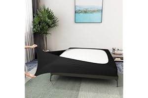 ALYVIA SPRING Copertura per letto king size – Jersey lavorato a maglia ed elastico avvolgente su 4 lati per hotel e casa, per letto king size, king size, olimpico, nero