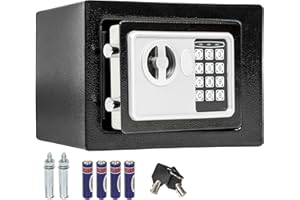 tectake® Caja Fuerte Pequeña con Cerradura Electronica, Sistema de Bloqueo de Doble Perno, Armario Pequeño, Caja Fuerte Empotrable, Cofre para Guardar Dinero, Documentos o Joyas - 23 x 17 x 17 cm