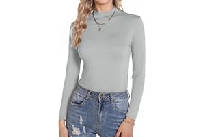 Aottori sous Vetement Thermique Femme Haut Thermique col Roulé Manches Longues Chauds sous-Vêtements Thermiques Léger sous Pull Thermique Haut T-Shirt Hiver Automne