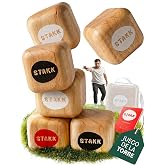 STAKK | The New Outdoor Launch Game for Kids and Adults | Boccia-Boule was Yesterday (Skill Game with 9 Sturdy Wooden Cubes)