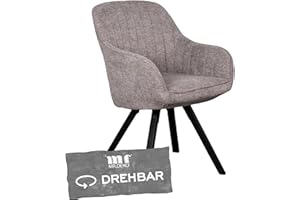 ‎MR. DEKO MR. DEKO Diningsessel Matera | Esszimmerstuhl mit Armlehnen | Drehbarer Polsterstuhl mit Massivholzbeinen | Bürostuhl und Sessel Wohnzimmer| Ergonomischer Stuhl Esszimmer 84x59x61 cm | Chair