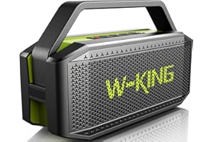 W-KING Głośnik Bluetooth, 60 W, przenośny, bezprzewodowy, wodoodporność IPX6, soczysty bas, czas odtwarzania 40 h, zewnętrzny, potężny, stereo, z funkcją powerbanku, wersja 5.0, karta TF, NFC, AUX, EQ