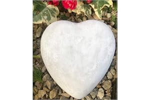 Radami Cœur funéraire décoratif en pierre patine blanche 13 cm