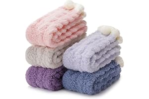 EBMORE Womens Fluffy Fuzzy Socks Slipper Soft Cabin Fleece Cosy Plush Winter Bed Gift Socks for Ladies
