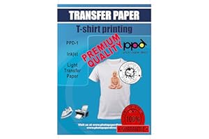 PHOTO PAPER DIRECT PPD A5 10 Fogli di Carta Trasferibile Termoadesiva Inkjet - T-Shirt E Tessuti Chiari - PPD-501-10