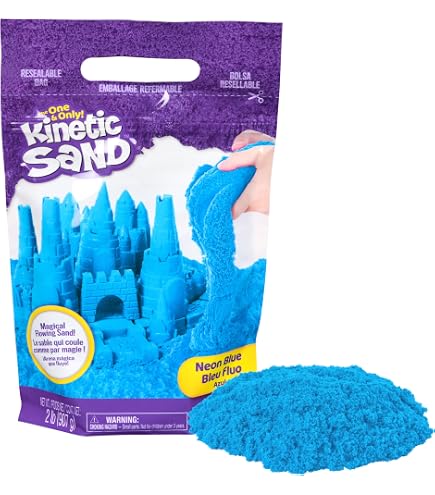 Genio Kids Set Sabbia Magica Per Bambini, Sabbia Naturale Di 1kg Con Accessori - Con Sabbiera E 4 Formine Castello Di Sabbia Regalo Per Bambini Ragazzi E Ragazze 0 5