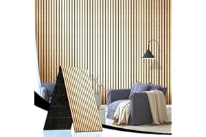 AKK-STAR Akustikpaneele Set 240x60cm (1,44m²) - Faltbare Wandpaneele in Holzoptik für Schallschutz & Dekoration | 3D Wandpaneele für Wohnzimmer, Homeoffice | Zur Wandmontage (Klassik Eiche 13#)