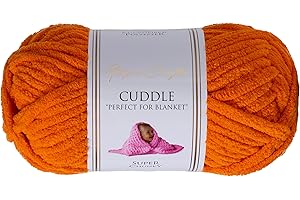 Utopia Crafts Cuddle Super Chunky Chenille-Garn zum Stricken und Häkeln, 100 g – 60 m (Kürbisorange)