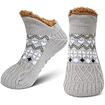 Chaussettes-pantoufles Hiver Pour Hommes - Pilou Pilou Antidérapant, Doublure Polaire épaisse, Tailles 39-46