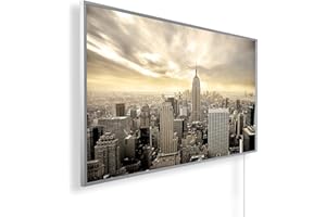 Könighaus 800W Infrarotheizung mit Bild in HD Qualität - Energiesparend - TÜV SÜD + 5 Jahre Garantie - Doppelter Überhitzungsschutz - Infrarot Wandheizung - Motiv: 152. New York