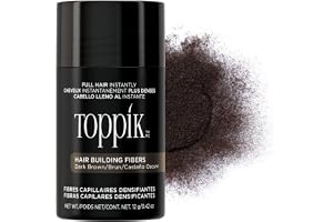 TOPPIK Hårfiber baserad på keratin, kastanj, naturligt tjockare hår - för att förtäta rötter, frontlinje, skägg, skallighet - för män och kvinnor