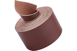 GORGECRAFT Brown Leather Strap 1.5 Inch Wide 79 Inch Long Lychee Pattern Leather Belt Strips Wrap Single Sided Flat Cord for DIY Crafts Projects Clothing Jewelry Wrapping Making Bag Furniture Handles