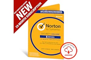 SYMANTEC Norton Security Deluxe 2019 | 5 Devices | 1 year + 3 months | Antivirus included | PC|Mac|iOS|Android | Download