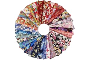 aufodara 30 tessuti in cotone in stile giapponese, 20 x 25 cm, per patchwork, motivi floreali dorati, per cucito, trapuntatura, fai da te, lavori manuali (colore bronzante)