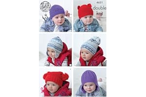 King Cole 4651 Knitting Pattern Babies Childrens Hats in Cherished DK by King Cole