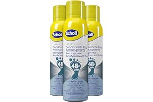 DR. SCHOLL'S Scholl ExpertCare, Deodorante Spray Piedi Antiodore, Elimina e Protegge dai Cattivi Odori per 48h, Sensazione di Freschezza a Lungo, 3 Flaconi da 150 ml